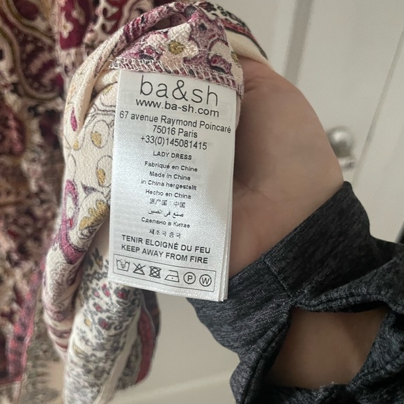 Ba&sh Zael Midi Paisley Boho Printed Ruffle Dress Ecru - Picture 9 of 12